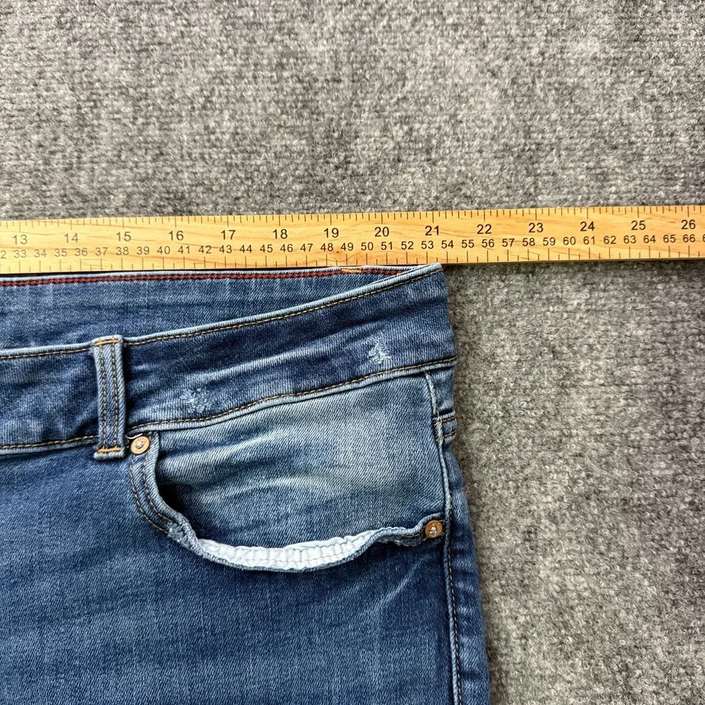 Edgely Womens 22W Short Mid Rise Slim Boot Jeans Raw Hem Stretch Plus Size - Picture 10 of 14